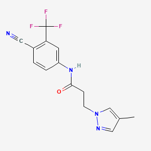 N-[4-cyano-3-(trifluoromethyl)phenyl]-3-(4-methylpyrazol-1-yl)propanamide