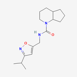 molecular formula C16H25N3O2 B7610532 N-[(3-propan-2-yl-1,2-oxazol-5-yl)methyl]-2,3,4,4a,5,6,7,7a-octahydrocyclopenta[b]pyridine-1-carboxamide 