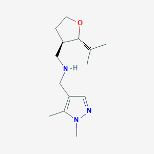 N-[(1,5-dimethylpyrazol-4-yl)methyl]-1-[(2R,3R)-2-propan-2-yloxolan-3-yl]methanamine