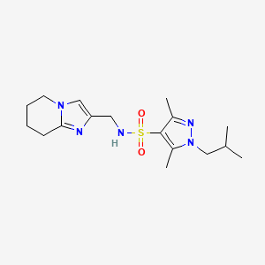 3,5-dimethyl-1-(2-methylpropyl)-N-(5,6,7,8-tetrahydroimidazo[1,2-a]pyridin-2-ylmethyl)pyrazole-4-sulfonamide