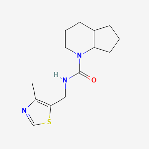 molecular formula C14H21N3OS B7610541 N-[(4-methyl-1,3-thiazol-5-yl)methyl]-2,3,4,4a,5,6,7,7a-octahydrocyclopenta[b]pyridine-1-carboxamide 