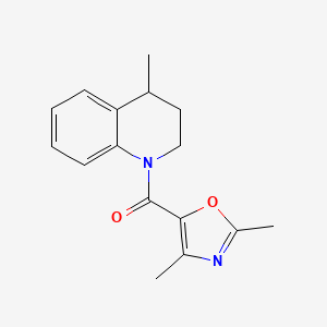 molecular formula C16H18N2O2 B7610565 (2,4-dimethyl-1,3-oxazol-5-yl)-(4-methyl-3,4-dihydro-2H-quinolin-1-yl)methanone 