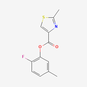 molecular formula C12H10FNO2S B7610599 (2-Fluoro-5-methylphenyl) 2-methyl-1,3-thiazole-4-carboxylate 