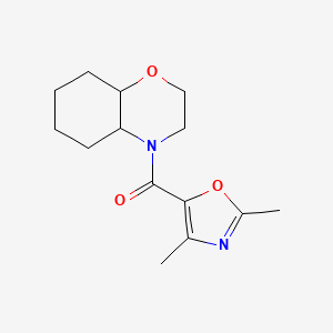 molecular formula C14H20N2O3 B7610602 2,3,4a,5,6,7,8,8a-Octahydrobenzo[b][1,4]oxazin-4-yl-(2,4-dimethyl-1,3-oxazol-5-yl)methanone 