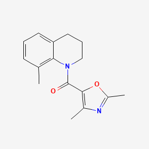 molecular formula C16H18N2O2 B7610605 (2,4-dimethyl-1,3-oxazol-5-yl)-(8-methyl-3,4-dihydro-2H-quinolin-1-yl)methanone 