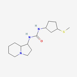 molecular formula C15H27N3OS B7610613 1-(1,2,3,5,6,7,8,8a-Octahydroindolizin-1-yl)-3-(3-methylsulfanylcyclopentyl)urea 