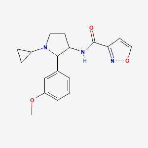 N-[1-cyclopropyl-2-(3-methoxyphenyl)pyrrolidin-3-yl]-1,2-oxazole-3-carboxamide