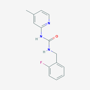 molecular formula C14H14FN3O B7610659 1-[(2-Fluorophenyl)methyl]-3-(4-methylpyridin-2-yl)urea 