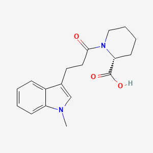 molecular formula C18H22N2O3 B7610663 (2R)-1-[3-(1-methylindol-3-yl)propanoyl]piperidine-2-carboxylic acid 