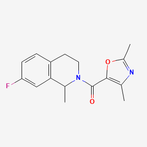 molecular formula C16H17FN2O2 B7610678 (2,4-dimethyl-1,3-oxazol-5-yl)-(7-fluoro-1-methyl-3,4-dihydro-1H-isoquinolin-2-yl)methanone 