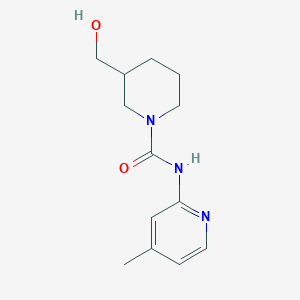 molecular formula C13H19N3O2 B7610684 3-(hydroxymethyl)-N-(4-methylpyridin-2-yl)piperidine-1-carboxamide 