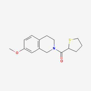 molecular formula C15H19NO2S B7610705 (7-methoxy-3,4-dihydro-1H-isoquinolin-2-yl)-(thiolan-2-yl)methanone 