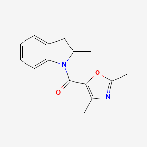 molecular formula C15H16N2O2 B7610735 (2,4-Dimethyl-1,3-oxazol-5-yl)-(2-methyl-2,3-dihydroindol-1-yl)methanone 