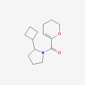 molecular formula C14H21NO2 B7610741 (2-cyclobutylpyrrolidin-1-yl)-(3,4-dihydro-2H-pyran-6-yl)methanone 