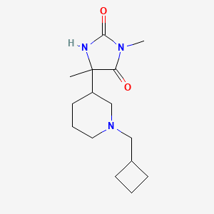 molecular formula C15H25N3O2 B7610779 5-[1-(Cyclobutylmethyl)piperidin-3-yl]-3,5-dimethylimidazolidine-2,4-dione 