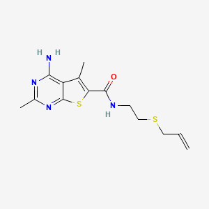 4-amino-2,5-dimethyl-N-(2-prop-2-enylsulfanylethyl)thieno[2,3-d]pyrimidine-6-carboxamide