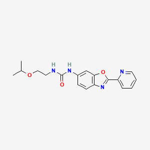 molecular formula C18H20N4O3 B7610804 1-(2-Propan-2-yloxyethyl)-3-(2-pyridin-2-yl-1,3-benzoxazol-6-yl)urea 