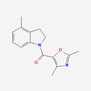 molecular formula C15H16N2O2 B7610805 (2,4-Dimethyl-1,3-oxazol-5-yl)-(4-methyl-2,3-dihydroindol-1-yl)methanone 