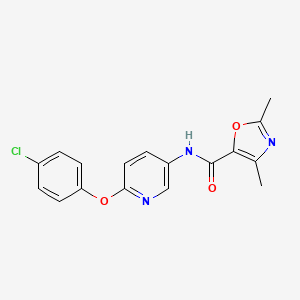 molecular formula C17H14ClN3O3 B7610851 N-[6-(4-chlorophenoxy)pyridin-3-yl]-2,4-dimethyl-1,3-oxazole-5-carboxamide 