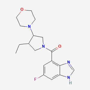 (3-ethyl-4-morpholin-4-ylpyrrolidin-1-yl)-(6-fluoro-1H-benzimidazol-4-yl)methanone