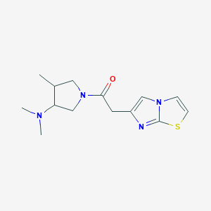 molecular formula C14H20N4OS B7610873 1-[3-(Dimethylamino)-4-methylpyrrolidin-1-yl]-2-imidazo[2,1-b][1,3]thiazol-6-ylethanone 