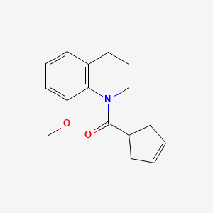 molecular formula C16H19NO2 B7610899 cyclopent-3-en-1-yl-(8-methoxy-3,4-dihydro-2H-quinolin-1-yl)methanone 