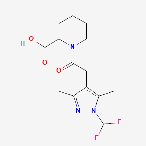 1-[2-[1-(Difluoromethyl)-3,5-dimethylpyrazol-4-yl]acetyl]piperidine-2-carboxylic acid