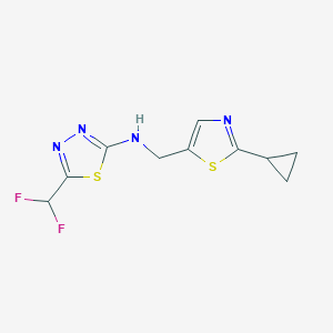 N-[(2-cyclopropyl-1,3-thiazol-5-yl)methyl]-5-(difluoromethyl)-1,3,4-thiadiazol-2-amine