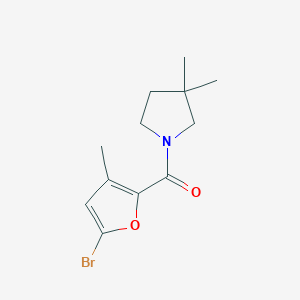 molecular formula C12H16BrNO2 B7610925 (5-Bromo-3-methylfuran-2-yl)-(3,3-dimethylpyrrolidin-1-yl)methanone 