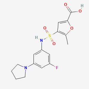 4-[(3-Fluoro-5-pyrrolidin-1-ylphenyl)sulfamoyl]-5-methylfuran-2-carboxylic acid