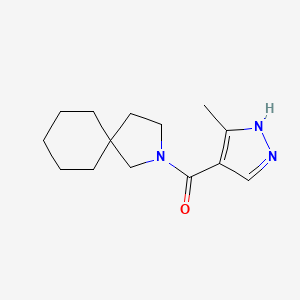 molecular formula C14H21N3O B7610965 2-azaspiro[4.5]decan-2-yl-(5-methyl-1H-pyrazol-4-yl)methanone 