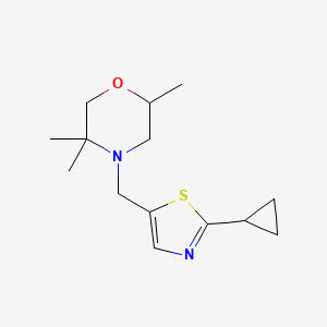 4-[(2-Cyclopropyl-1,3-thiazol-5-yl)methyl]-2,5,5-trimethylmorpholine