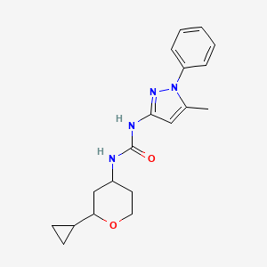 1-(2-Cyclopropyloxan-4-yl)-3-(5-methyl-1-phenylpyrazol-3-yl)urea