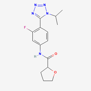 N-[3-fluoro-4-(1-propan-2-yltetrazol-5-yl)phenyl]oxolane-2-carboxamide