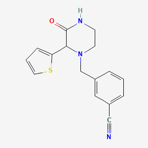 3-[(3-Oxo-2-thiophen-2-ylpiperazin-1-yl)methyl]benzonitrile