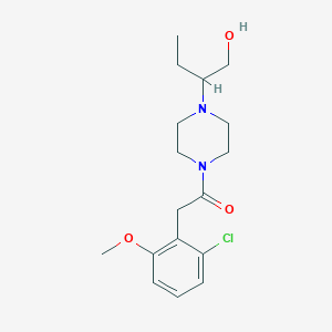 molecular formula C17H25ClN2O3 B7611078 2-(2-Chloro-6-methoxyphenyl)-1-[4-(1-hydroxybutan-2-yl)piperazin-1-yl]ethanone 