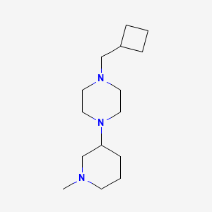 molecular formula C15H29N3 B7611089 1-(Cyclobutylmethyl)-4-(1-methylpiperidin-3-yl)piperazine 