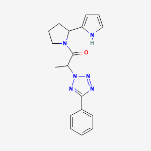 molecular formula C18H20N6O B7611104 2-(5-phenyltetrazol-2-yl)-1-[2-(1H-pyrrol-2-yl)pyrrolidin-1-yl]propan-1-one 