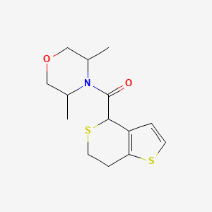 molecular formula C14H19NO2S2 B7611138 6,7-dihydro-4H-thieno[3,2-c]thiopyran-4-yl-(3,5-dimethylmorpholin-4-yl)methanone 