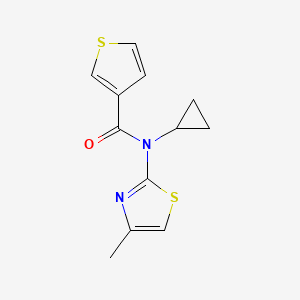 molecular formula C12H12N2OS2 B7611139 N-cyclopropyl-N-(4-methyl-1,3-thiazol-2-yl)thiophene-3-carboxamide 