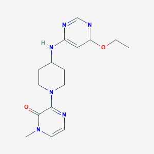 molecular formula C16H22N6O2 B7611152 3-[4-[(6-Ethoxypyrimidin-4-yl)amino]piperidin-1-yl]-1-methylpyrazin-2-one 