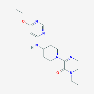 molecular formula C17H24N6O2 B7611158 3-[4-[(6-Ethoxypyrimidin-4-yl)amino]piperidin-1-yl]-1-ethylpyrazin-2-one 