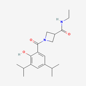 N-ethyl-1-[2-hydroxy-3,5-di(propan-2-yl)benzoyl]azetidine-3-carboxamide