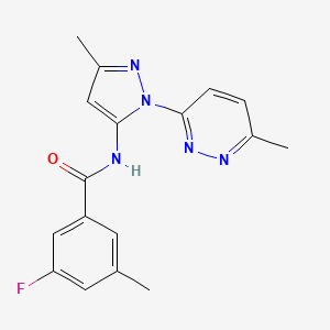 3-fluoro-5-methyl-N-[5-methyl-2-(6-methylpyridazin-3-yl)pyrazol-3-yl]benzamide