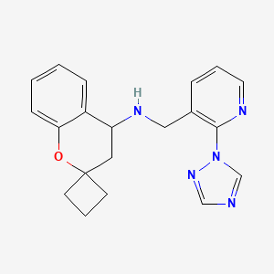 N-[[2-(1,2,4-triazol-1-yl)pyridin-3-yl]methyl]spiro[3,4-dihydrochromene-2,1'-cyclobutane]-4-amine