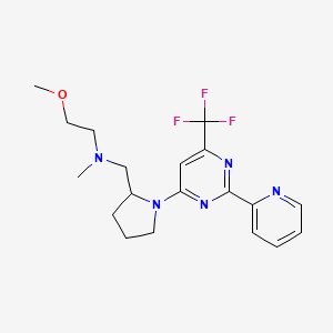 2-methoxy-N-methyl-N-[[1-[2-pyridin-2-yl-6-(trifluoromethyl)pyrimidin-4-yl]pyrrolidin-2-yl]methyl]ethanamine