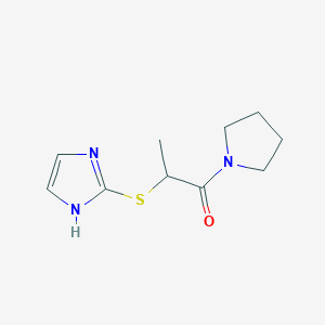 molecular formula C10H15N3OS B7611251 2-(1H-imidazol-2-ylsulfanyl)-1-pyrrolidin-1-ylpropan-1-one 