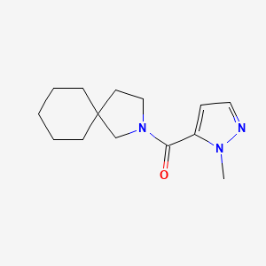 molecular formula C14H21N3O B7611261 2-Azaspiro[4.5]decan-2-yl-(2-methylpyrazol-3-yl)methanone 