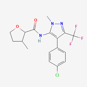 N-[4-(4-chlorophenyl)-2-methyl-5-(trifluoromethyl)pyrazol-3-yl]-3-methyloxolane-2-carboxamide