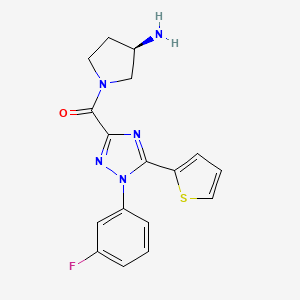 [(3R)-3-aminopyrrolidin-1-yl]-[1-(3-fluorophenyl)-5-thiophen-2-yl-1,2,4-triazol-3-yl]methanone